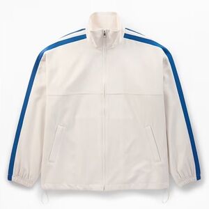 NWT MVP Track Jacket Women's Cream with Blue Stripes